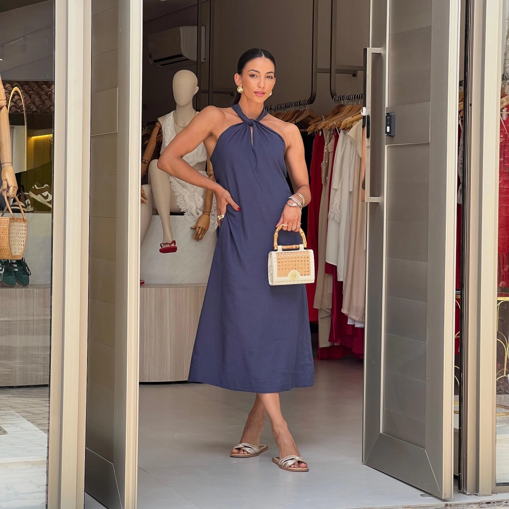 Vestido Salete - Azul Marinho