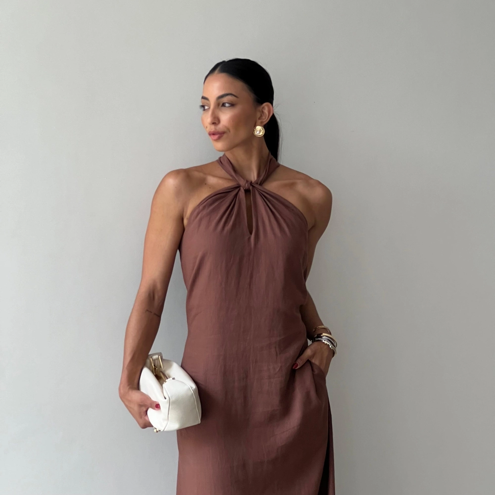 Vestido Salete - Marrom