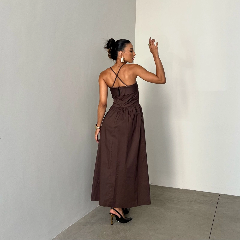 Vestido Stella - Marrom