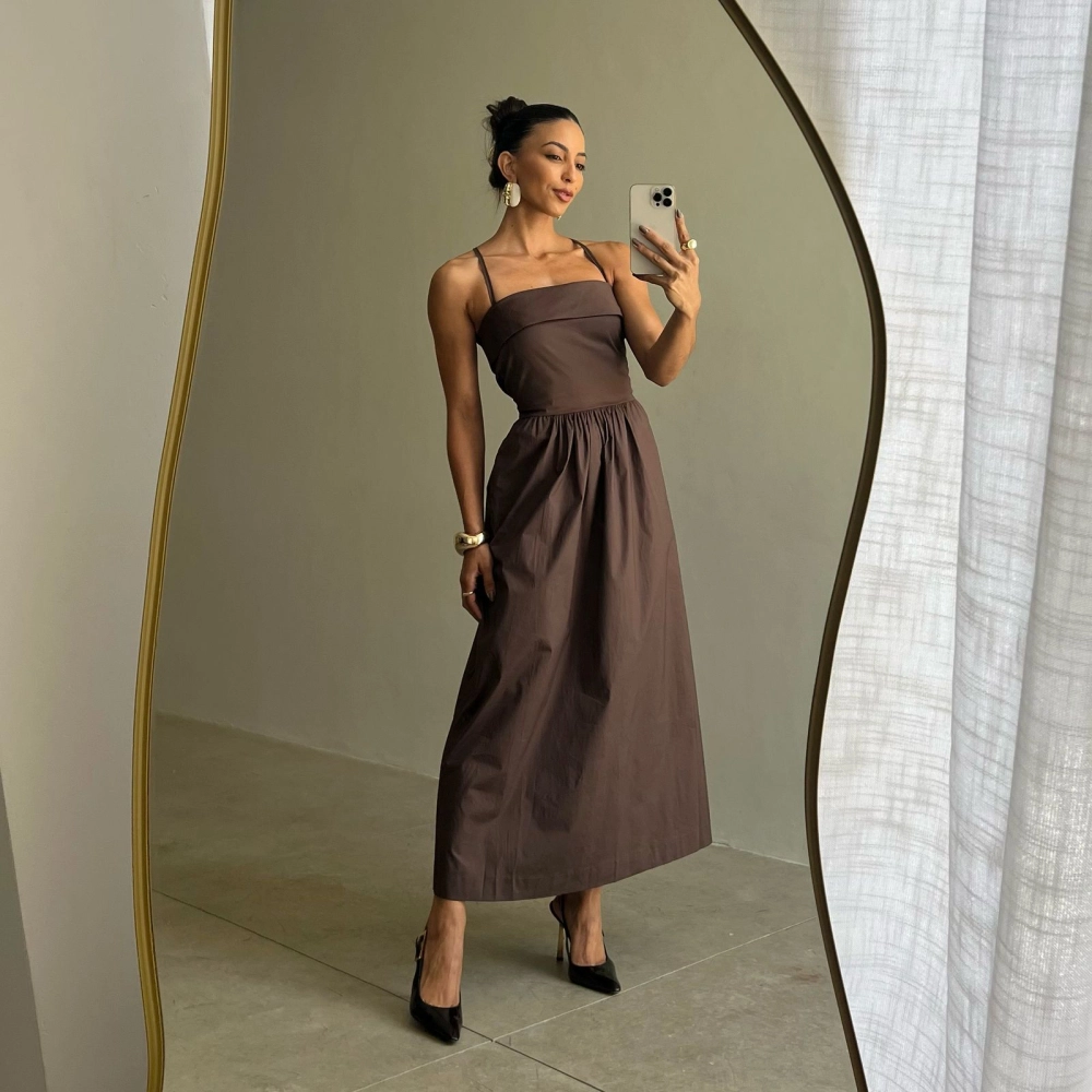 Vestido Stella - Marrom